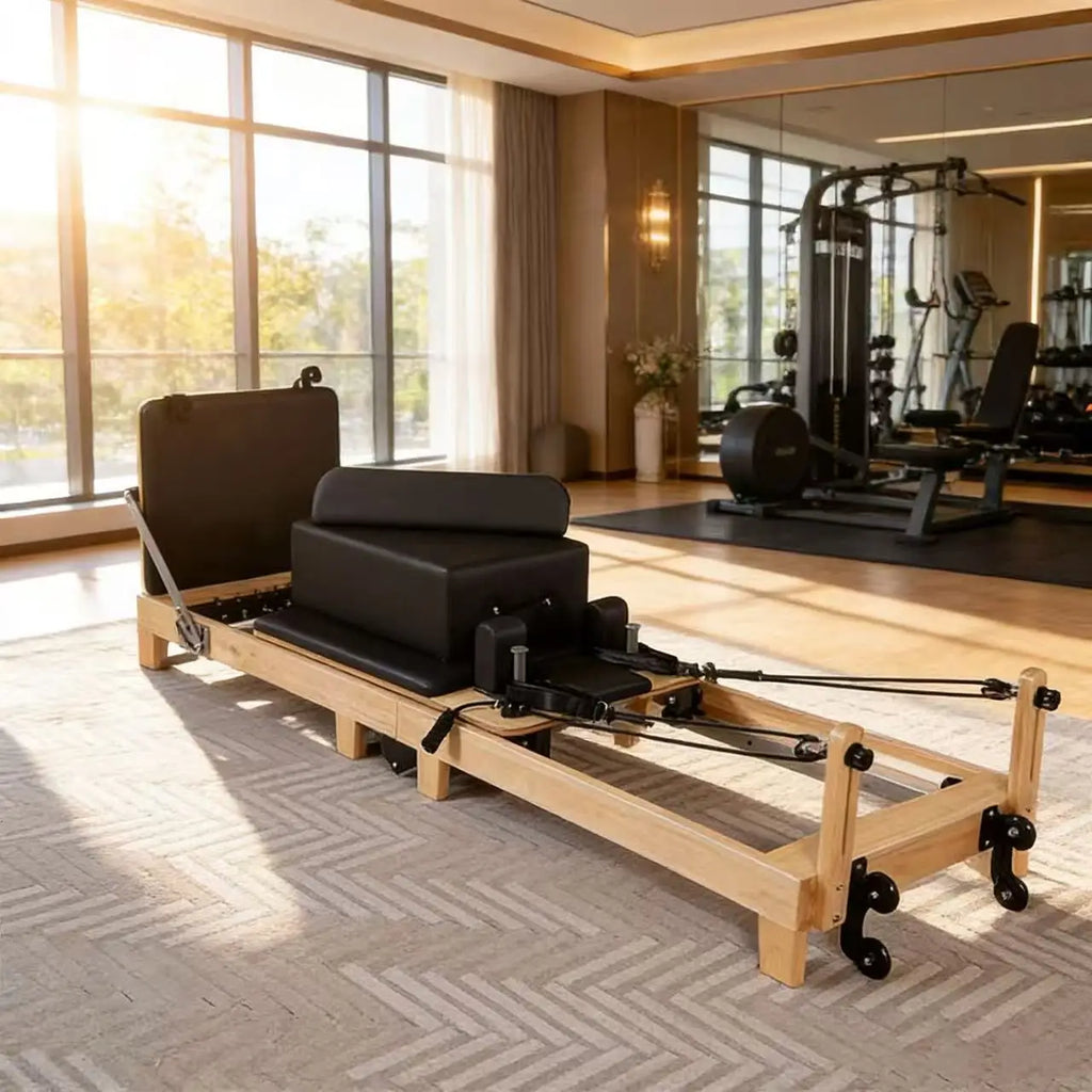 Pilates Ladder Barrel Wooden Sliding Yoga Training Bed for Fitness & Correction