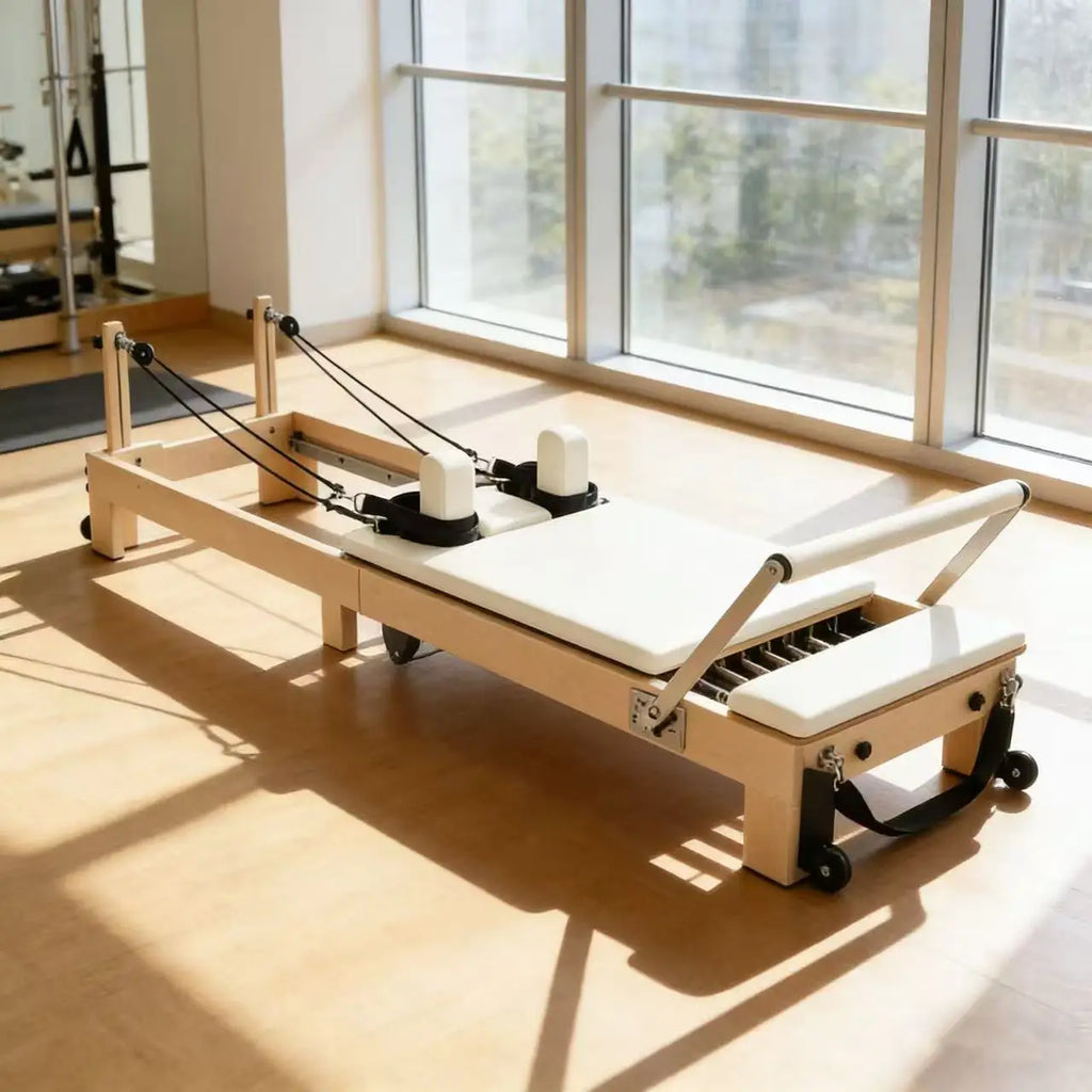 Pilates Ladder Barrel Wooden Sliding Yoga Training Bed for Fitness & Correction