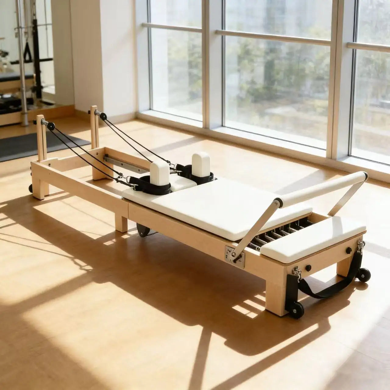 Pilates Ladder Barrel Wooden Sliding Yoga Training Bed for Fitness & Correction