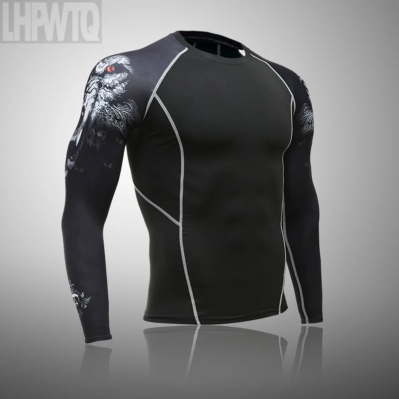 Men's Thermal Underwear Set MMA Tactics Leggings Solid Color Costume Compress Fitness Long Johns Men Winter Brands  Men