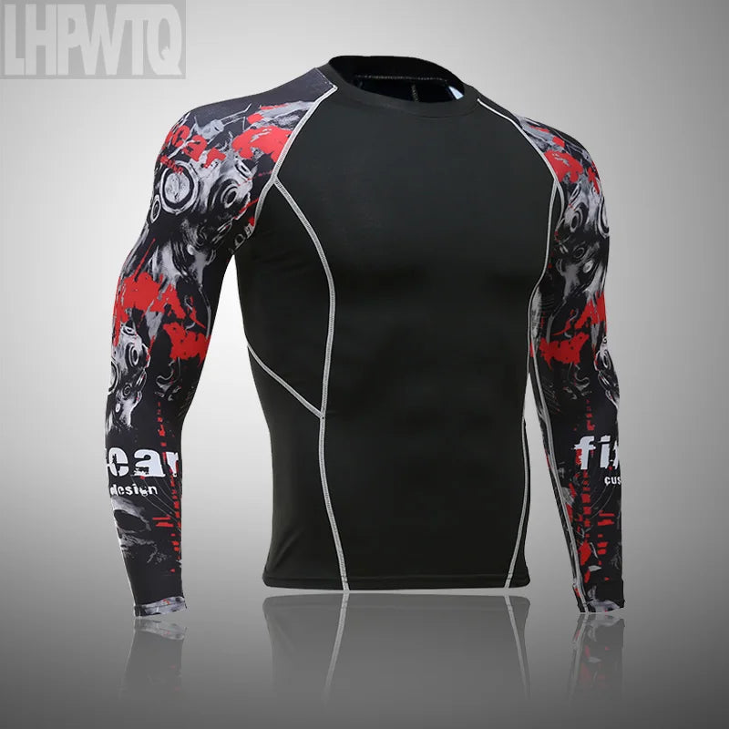 Men's Thermal Underwear Set MMA Tactics Leggings Solid Color Costume Compress Fitness Long Johns Men Winter Brands  Men