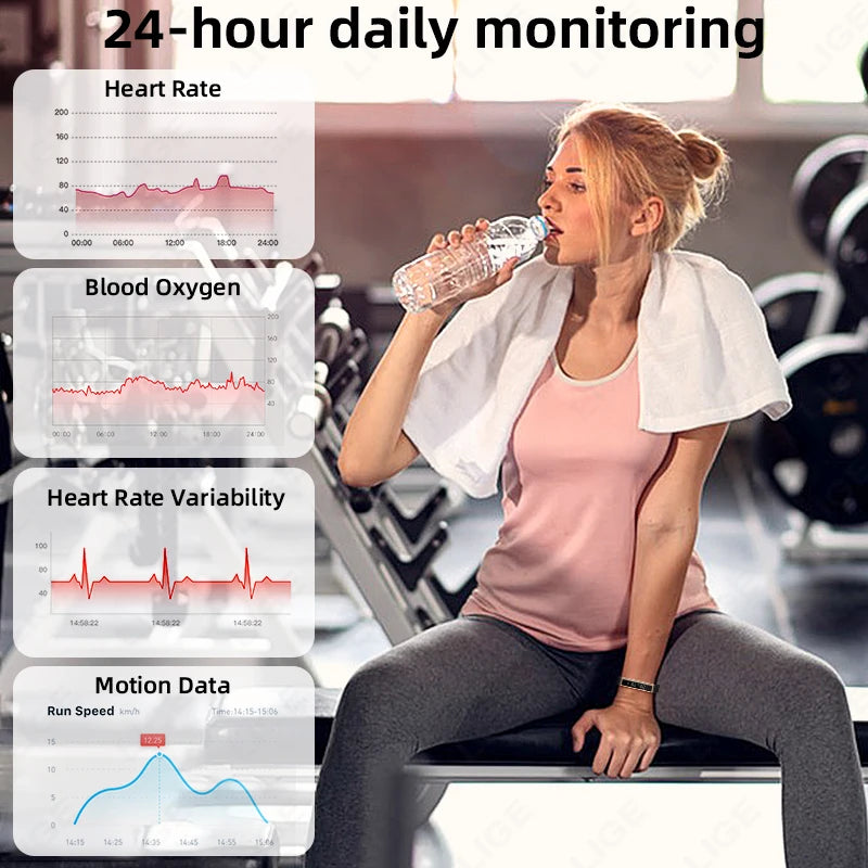 LIGE 2026 New Smart Band Call Reminder Smartwatch For IOS Android Sleep Tracking Health Monitor Sport Fitness Pedometer Bracelet