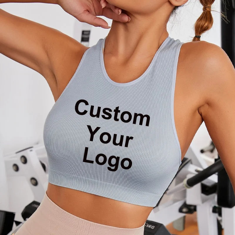 Sleeveless Tank Tops Tees Women Custom Your Logo Solid Casual Fashion Crop Top Ladies High Street Tie Up Croptop Summer Fitness