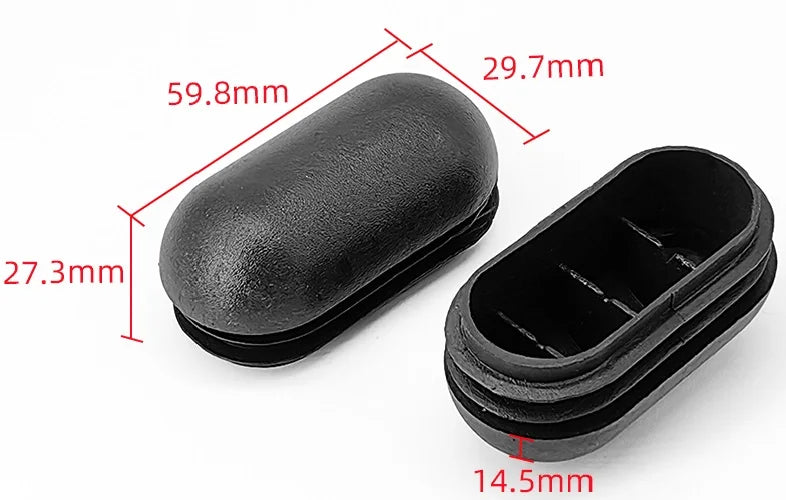Ellipse Plastic Tube Plug, Metal Pipe Stopper, Square Sphericity Plugs, Fitness Equipment Accessories