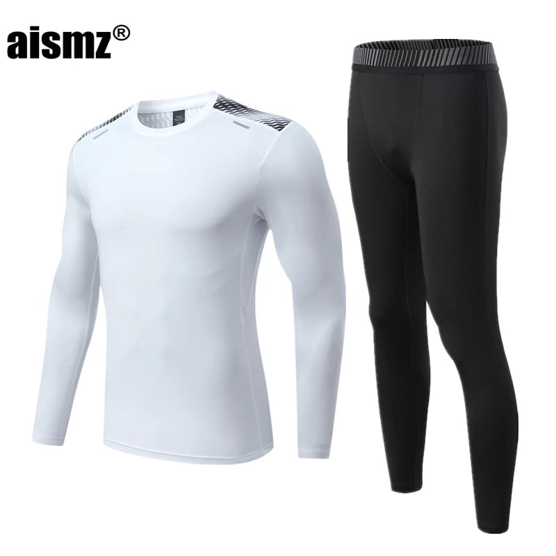 Aismz Winter Thermal Underwear Men & Boy MMA Tactics Fitness Leggings Compression Sportswear First layer Long Johns Man Clothing