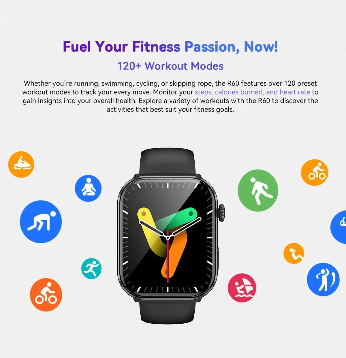 Blackview Smartwatch R60 Watch 1.96'' AMOLED Display 800mAh Bluetooth Phone Calls Health and Fitness Tracking