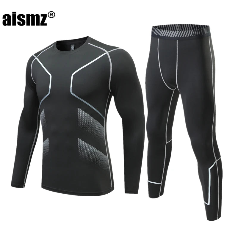 Aismz Winter Thermal Underwear Men & Boy MMA Tactics Fitness Leggings Compression Sportswear First layer Long Johns Man Clothing