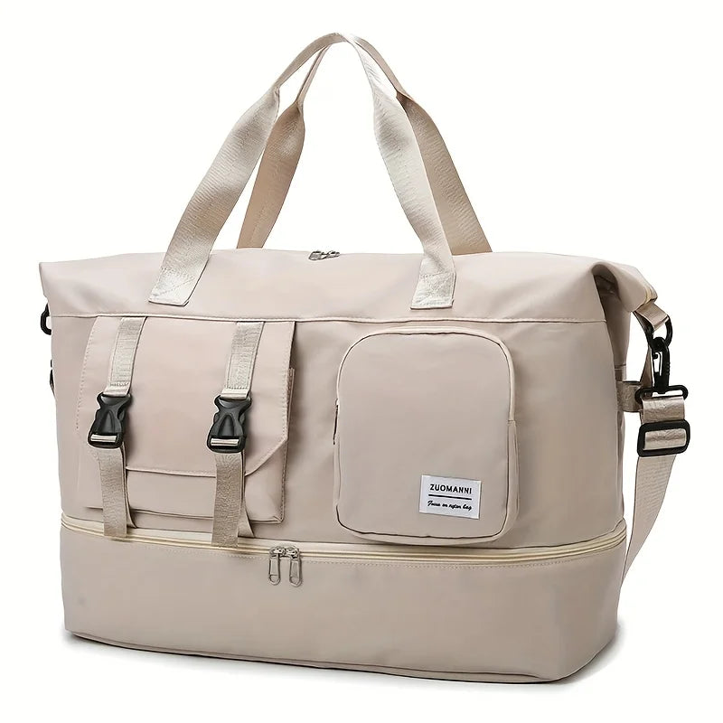 Large Capacity Carry on Travel Bag for Women, Weekender Overnight Duffel Bag with Shoe Compartment, Gym Bag with Wet Pocket