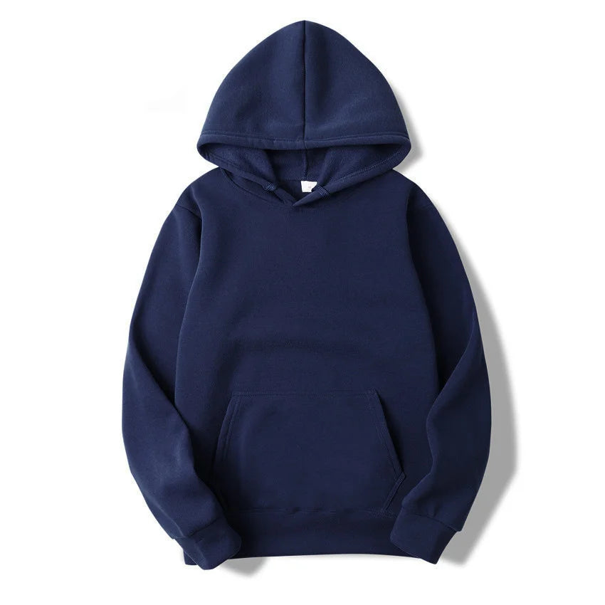 Men's and Women's Solid Color Pocket Hoodies Sports Fitness Sweatshirts Fashionable Casual Pullovers Multi Color