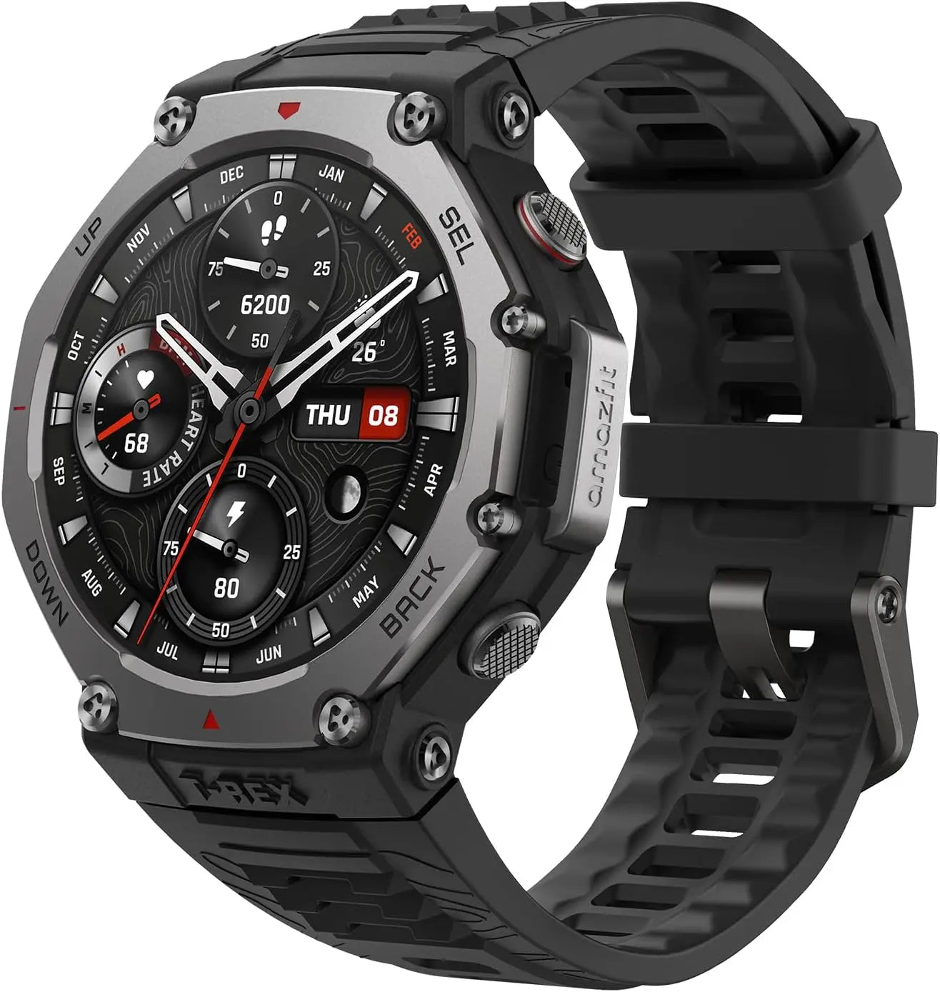 Amazfit T-rex 3 48mm smart watch, 1.5-inch display, 10atm waterproof and GPS, 170 fitness/sport modes, Voice Control