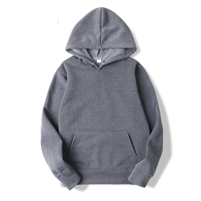 Men's and Women's Solid Color Pocket Hoodies Sports Fitness Sweatshirts Fashionable Casual Pullovers Multi Color