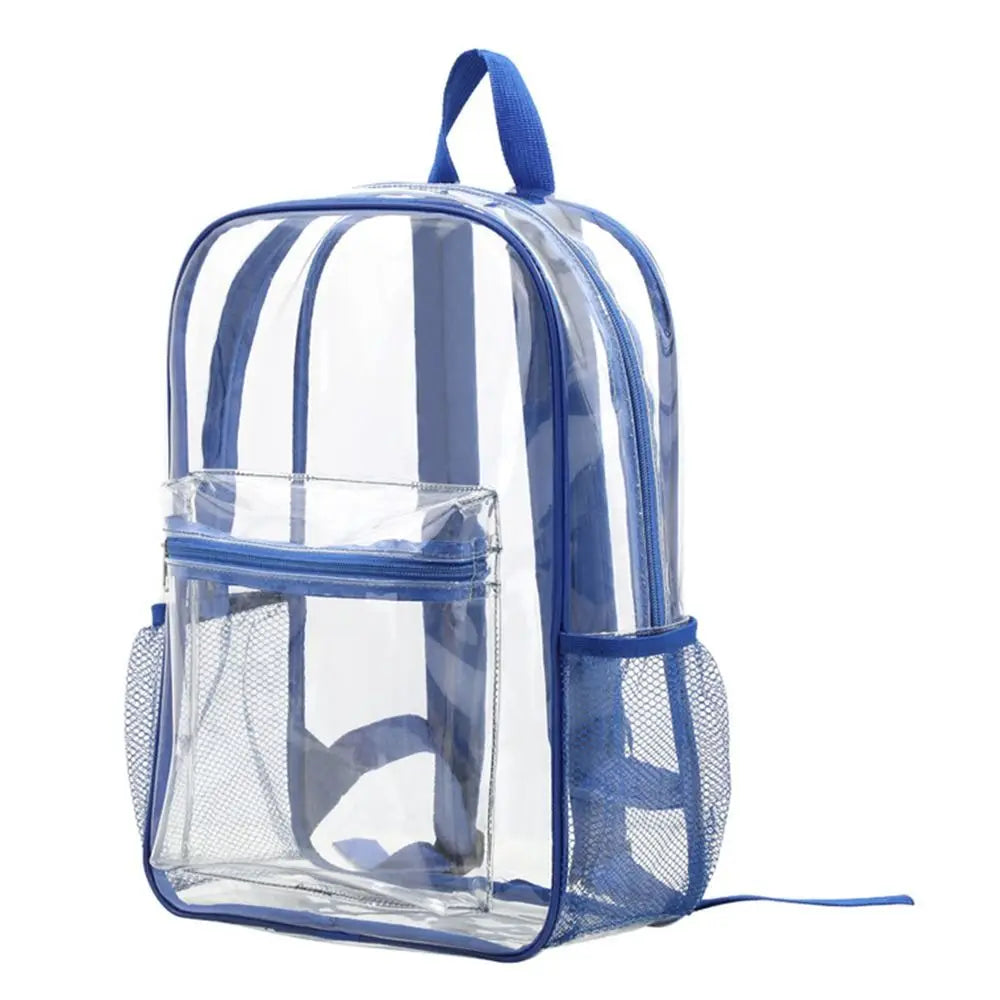 PVC Fashion Transparent Backpack Large Capacity Fitness Waterproof Shoulders Bag Casual Storage Visible Backpack Outdoor Sports