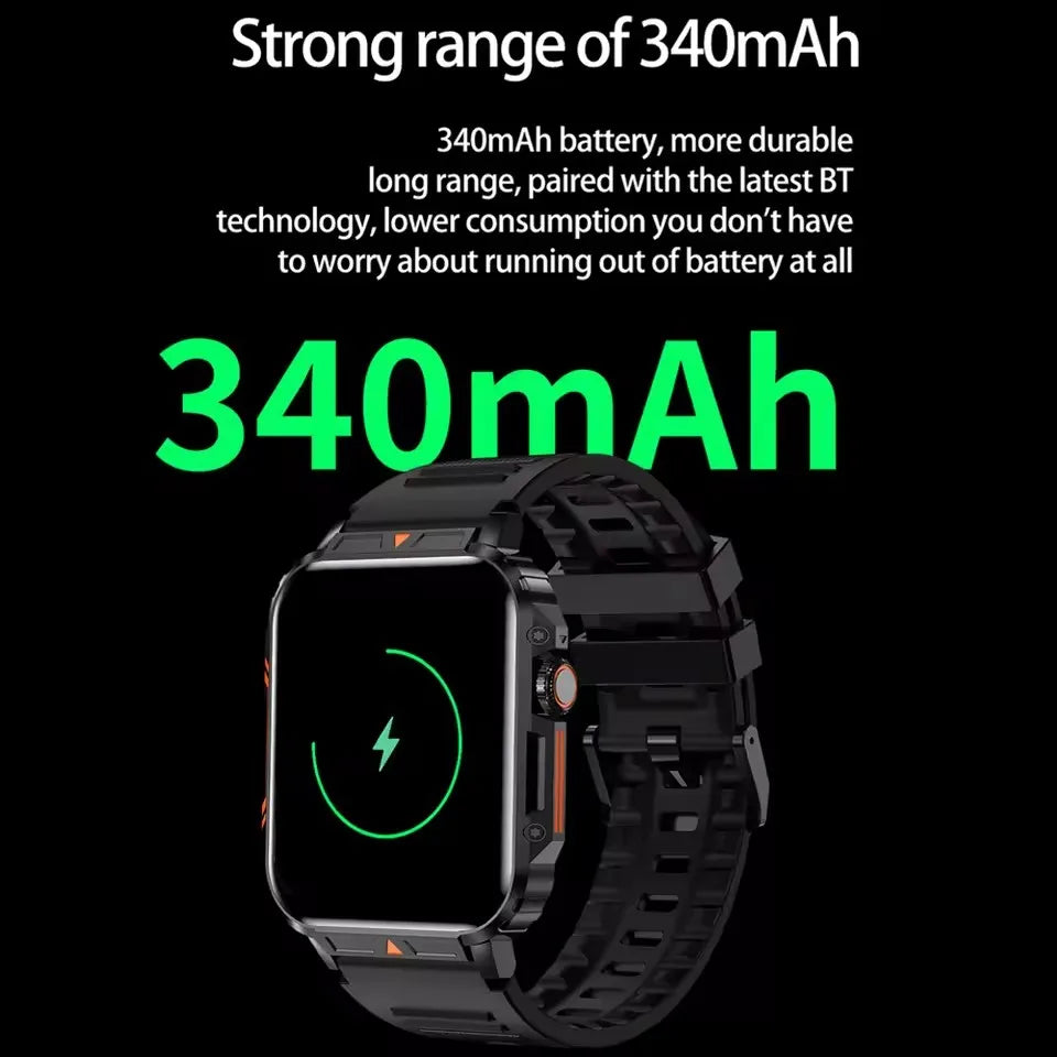 New Outdoor Military Smart Watch Men Bluetooth Call HD Screen Heart Rate Blood OXygen Health Monitor Sports Fitness Smartwatches