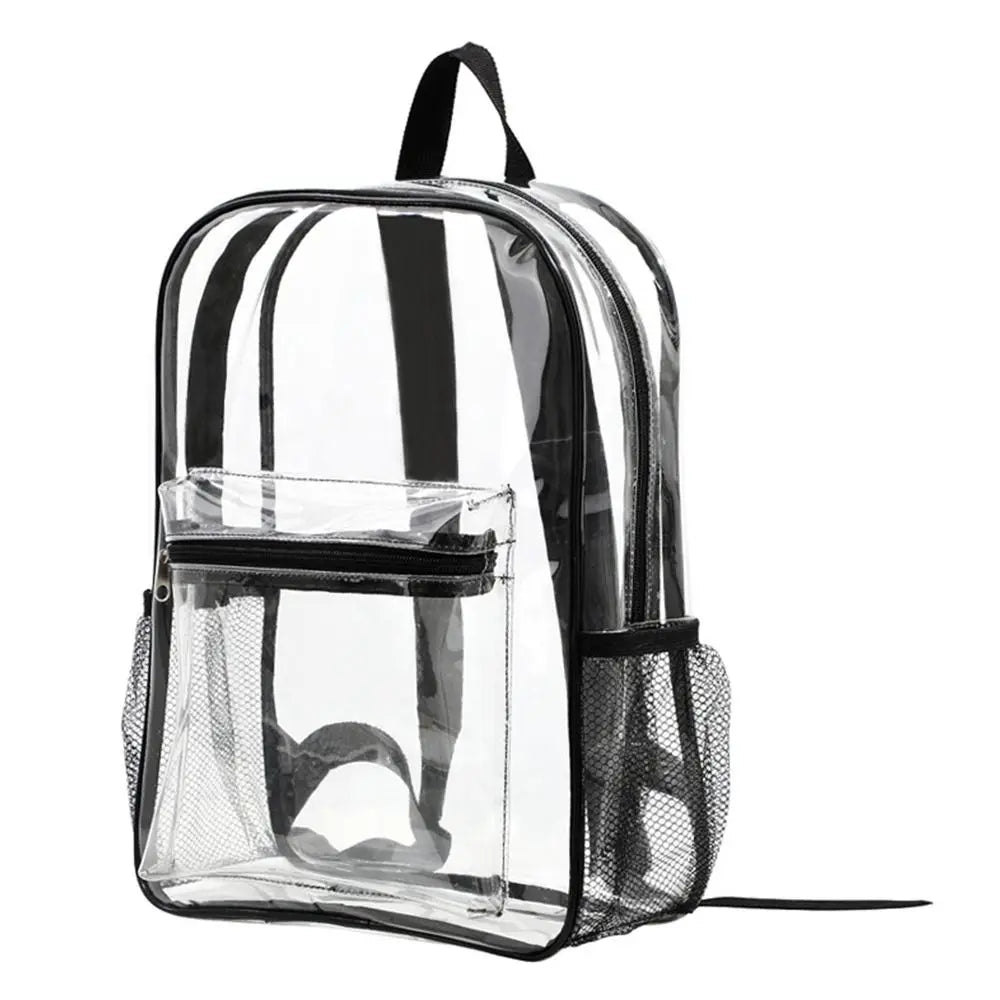 PVC Fashion Transparent Backpack Large Capacity Fitness Waterproof Shoulders Bag Casual Storage Visible Backpack Outdoor Sports