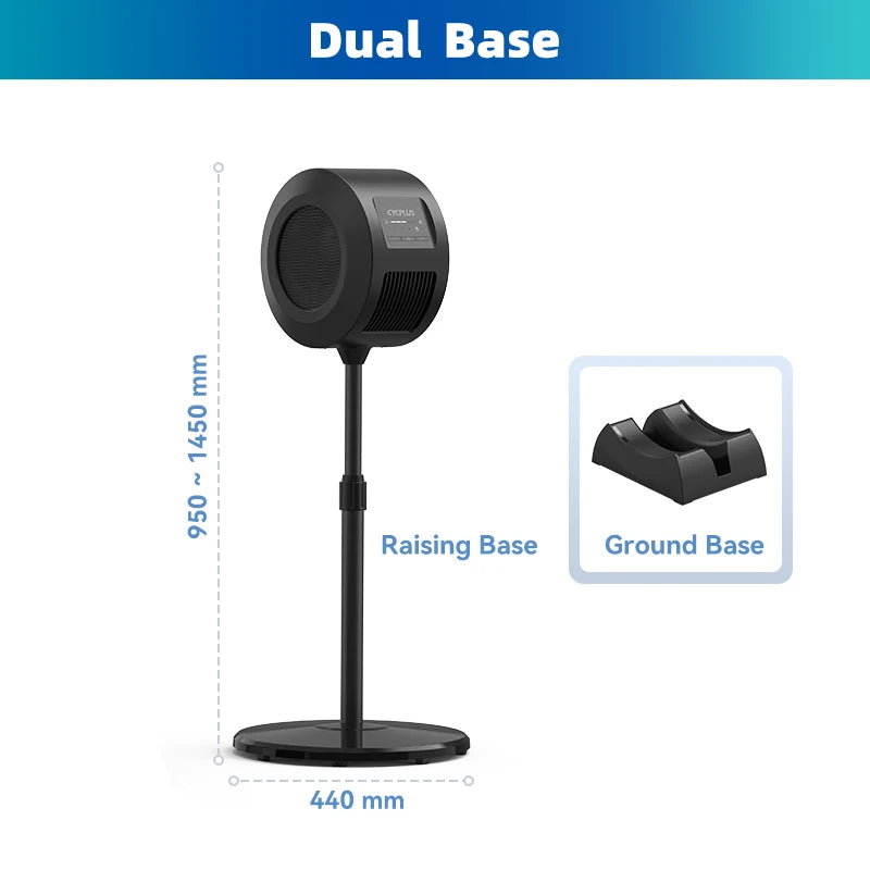 CYCPLUS Smart Fitness Fan Indoor Cycling Adjustable Stand ANT+ BLE Gym Riding Electric Cooling Fan For Bike Trainer T2 T3