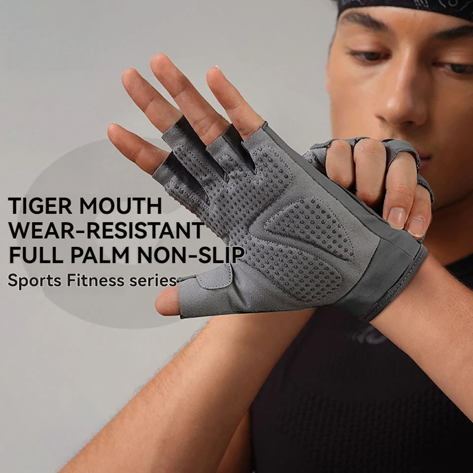 GOBYGO 1Pcs Fitness Gloves Sports Yoga Dumbbell Exercise Anti-slip Wear-resistant Shock-absorbing Cycling Half-finger Gloves