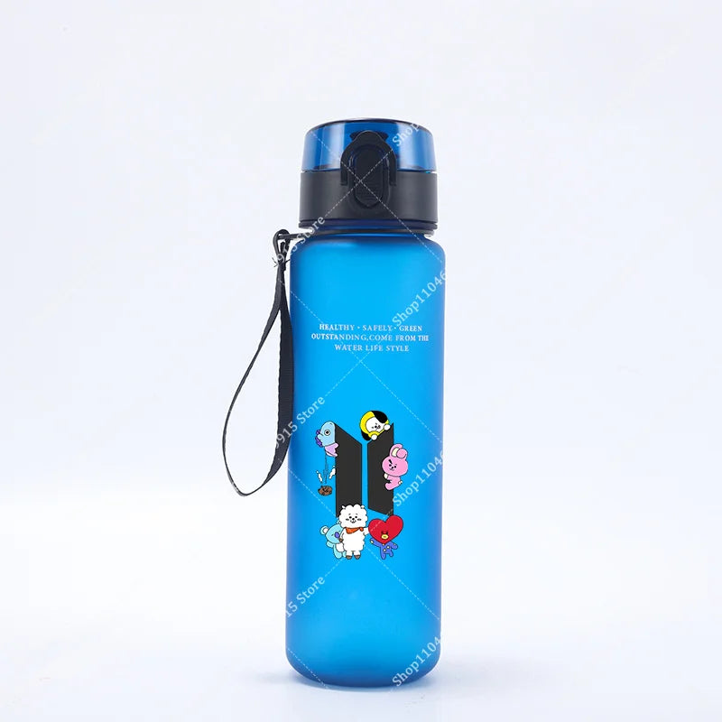 650ML BT21 Water Cup COOKY TATA RJ Anime Printed Sports Casual Fashion Water Bottle Portable Drop-proof Outdoor Fitness Jug Gift