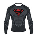 Summer New # Superman # 3D Role Playing Hero Sports Fitness Running Speed Drying Adult/Children Long Sleeve T-shirt