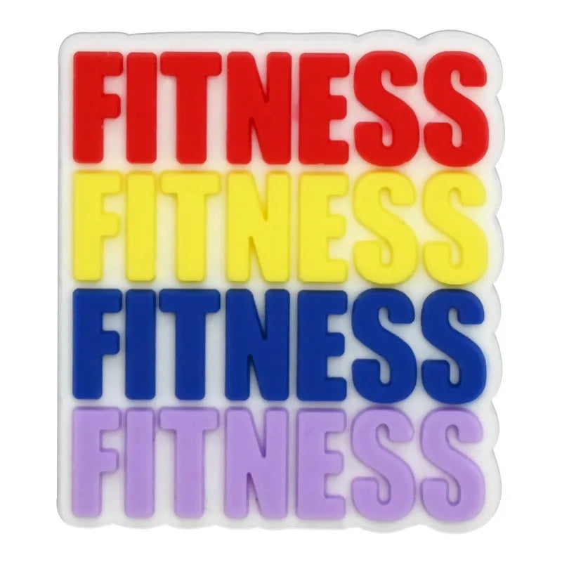 1-21PCS Gym Life Fitness Hot Girls Lift Weights Strong Pretty PVC Shoe Charms Buckle Clog Sandals Shoes Decoration Women Gift