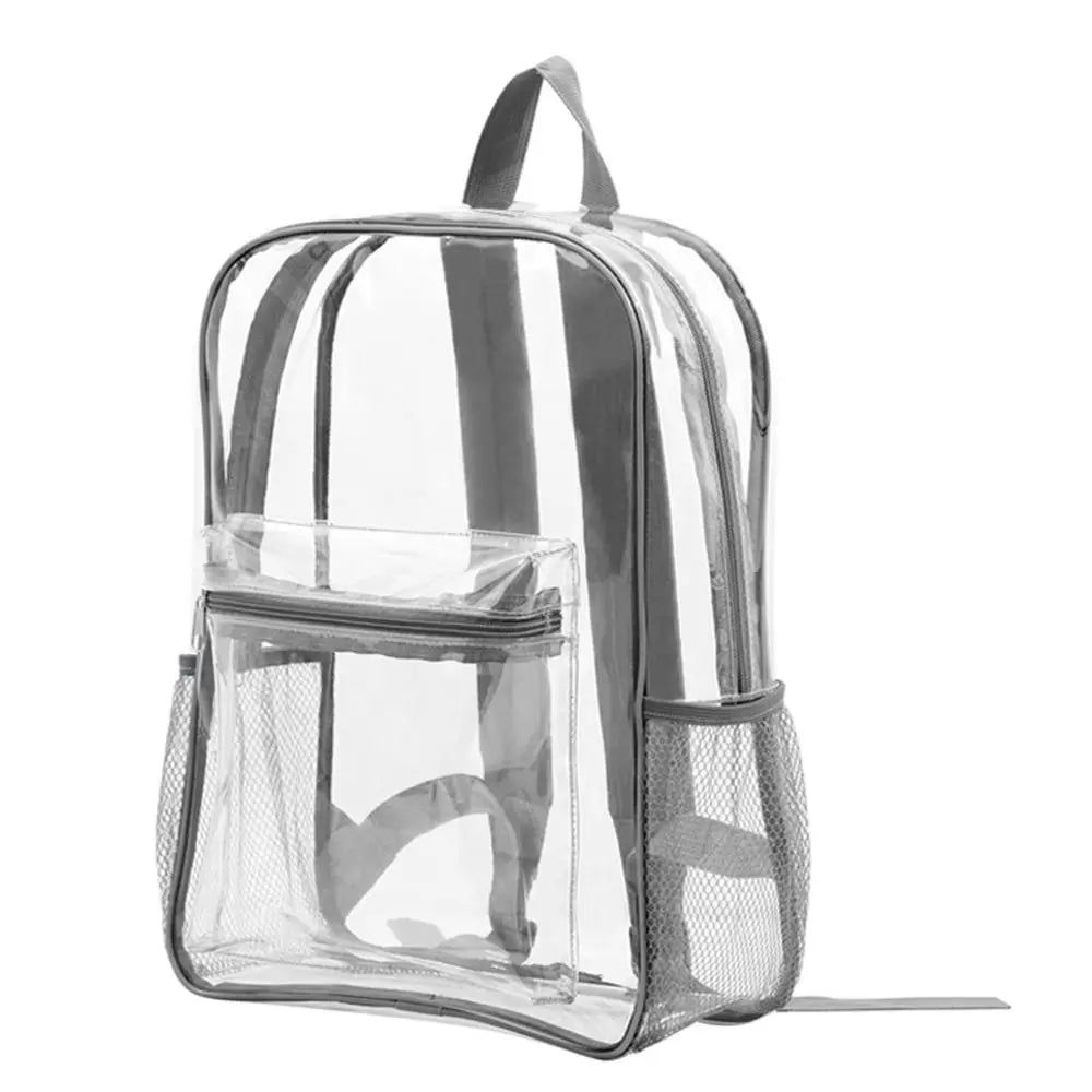 PVC Fashion Transparent Backpack Large Capacity Fitness Waterproof Shoulders Bag Casual Storage Visible Backpack Outdoor Sports
