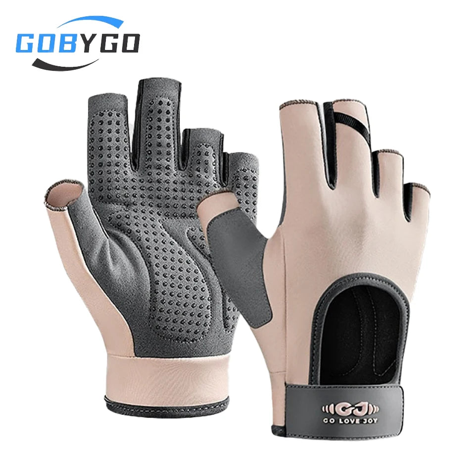 GOBYGO 1Pcs Fitness Gloves Sports Yoga Dumbbell Exercise Anti-slip Wear-resistant Shock-absorbing Cycling Half-finger Gloves