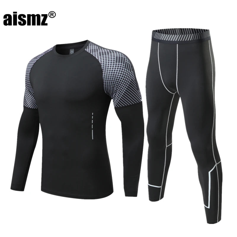Aismz Winter Thermal Underwear Men & Boy MMA Tactics Fitness Leggings Compression Sportswear First layer Long Johns Man Clothing