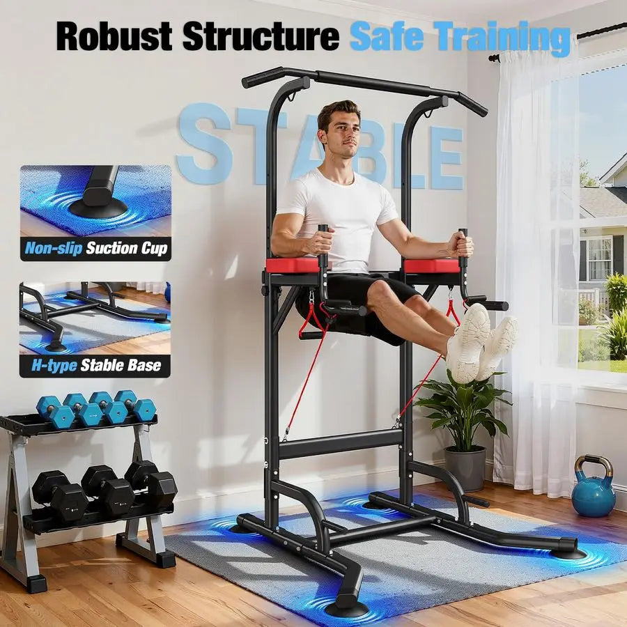 Power Tower Pull Up Bar Station, 450LBS Stable Power Tower Training HeavyDuty Fitness Equipment for Home Gym, Custom