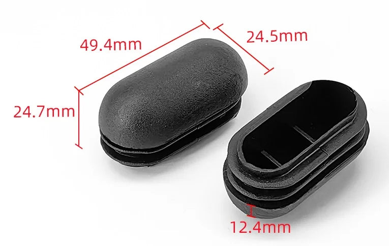 Ellipse Plastic Tube Plug, Metal Pipe Stopper, Square Sphericity Plugs, Fitness Equipment Accessories