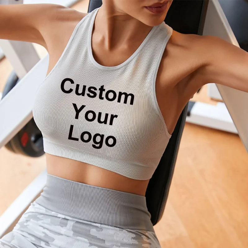 Sleeveless Tank Tops Tees Women Custom Your Logo Solid Casual Fashion Crop Top Ladies High Street Tie Up Croptop Summer Fitness