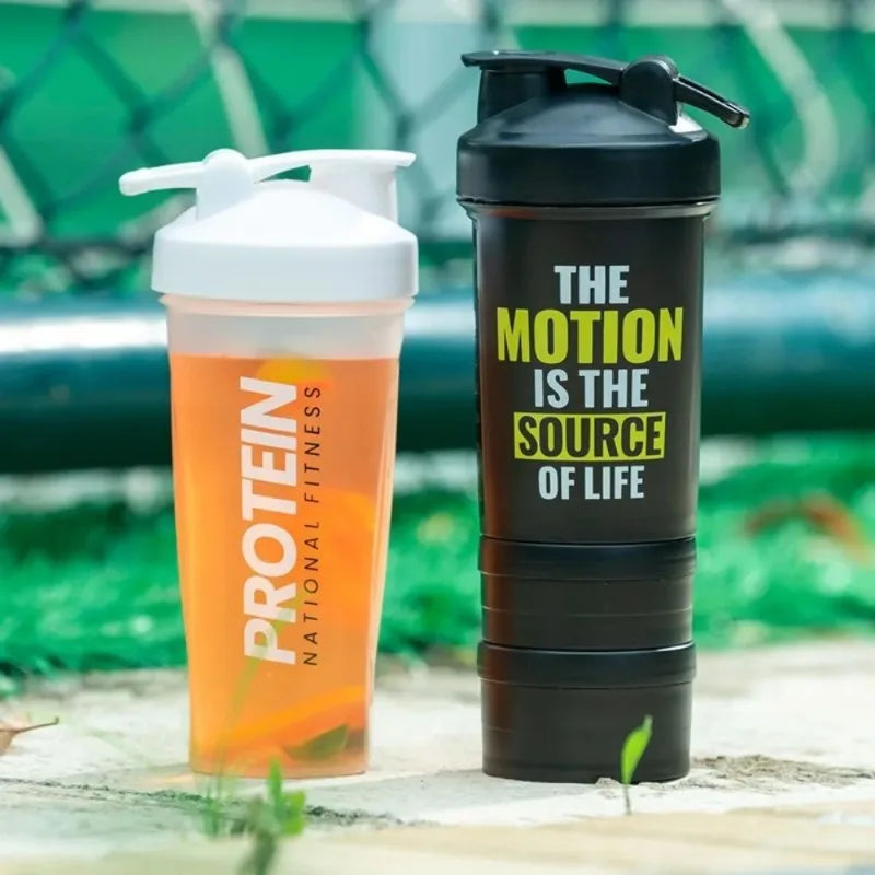 Portable Shaker Bottle with Measurement Markings for Protein Meal Replacement