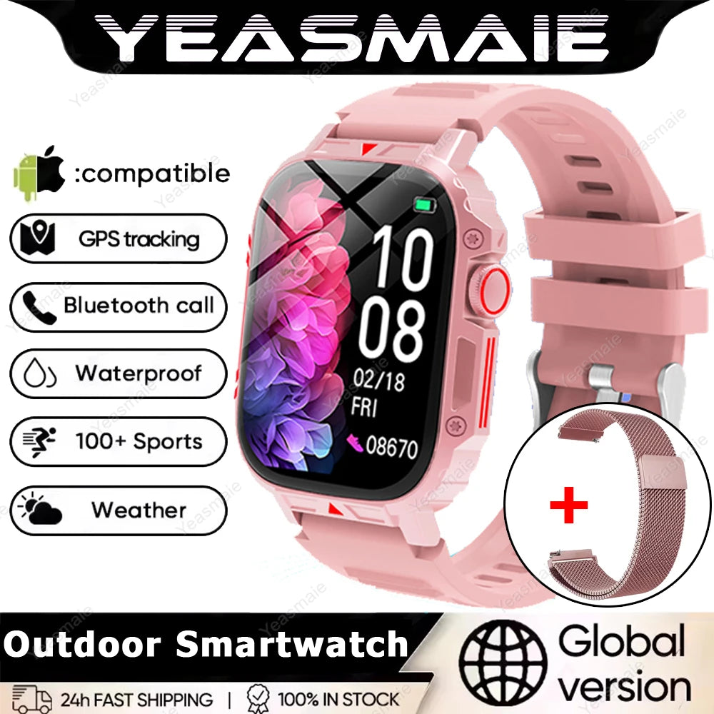 New Outdoor Military Smart Watch Men Bluetooth Call HD Screen Heart Rate Blood OXygen Health Monitor Sports Fitness Smartwatches