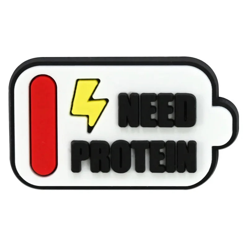 1-21PCS Gym Life Fitness Hot Girls Lift Weights Strong Pretty PVC Shoe Charms Buckle Clog Sandals Shoes Decoration Women Gift
