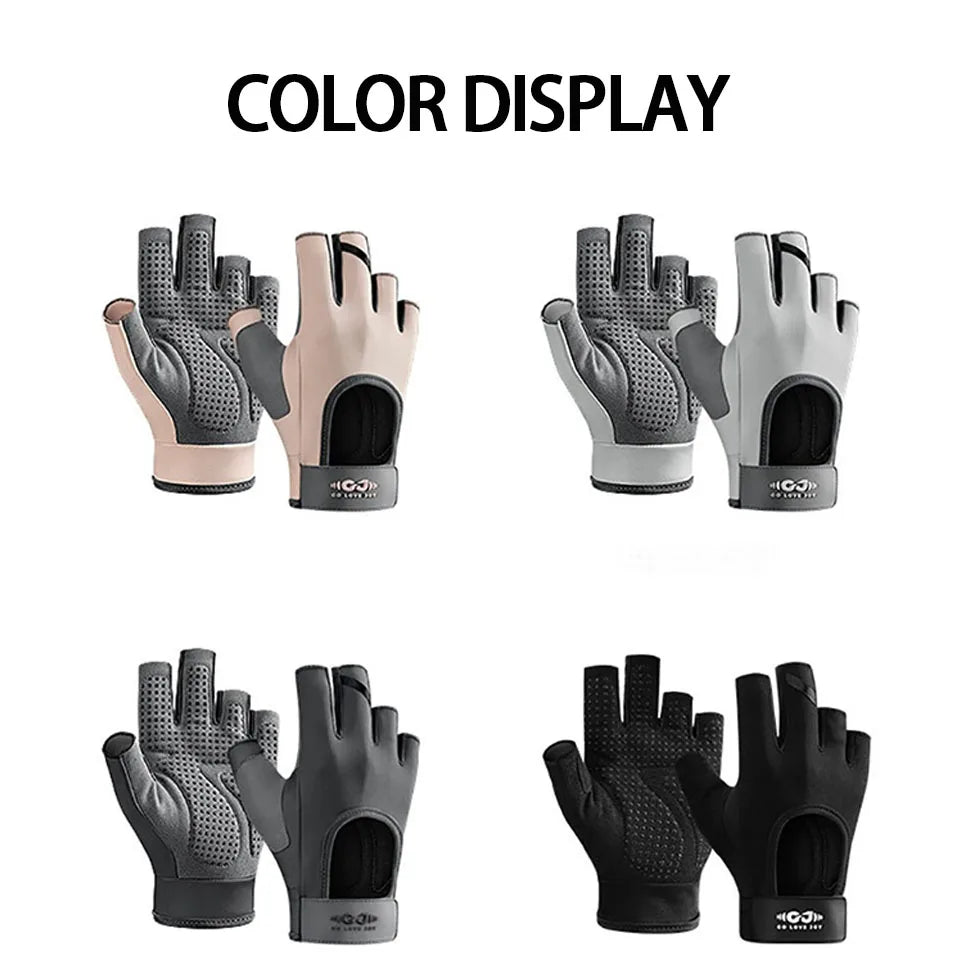 GOBYGO 1Pcs Fitness Gloves Sports Yoga Dumbbell Exercise Anti-slip Wear-resistant Shock-absorbing Cycling Half-finger Gloves
