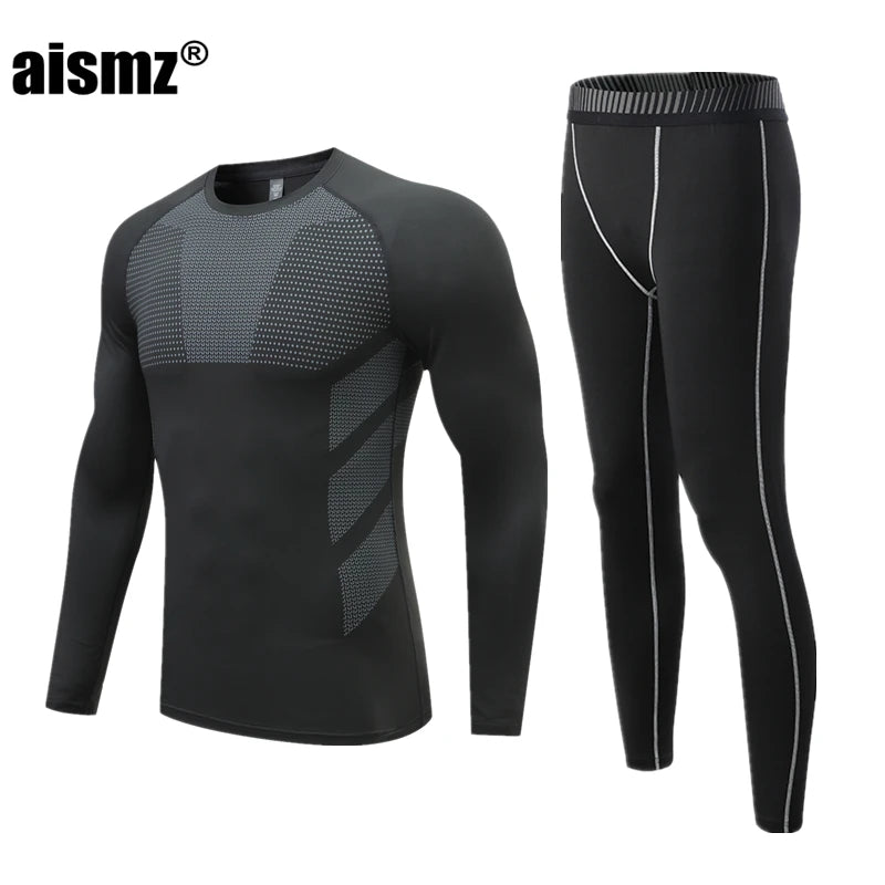 Aismz Winter Thermal Underwear Men & Boy MMA Tactics Fitness Leggings Compression Sportswear First layer Long Johns Man Clothing