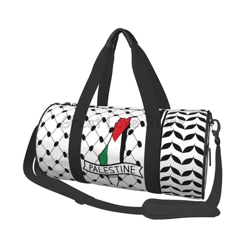 Palestine Flag Travel Bag Kufiya Hatta Swimming Gym Bag Men Large Capacity Sports Fitness Bags Waterproof Oxford Handbags