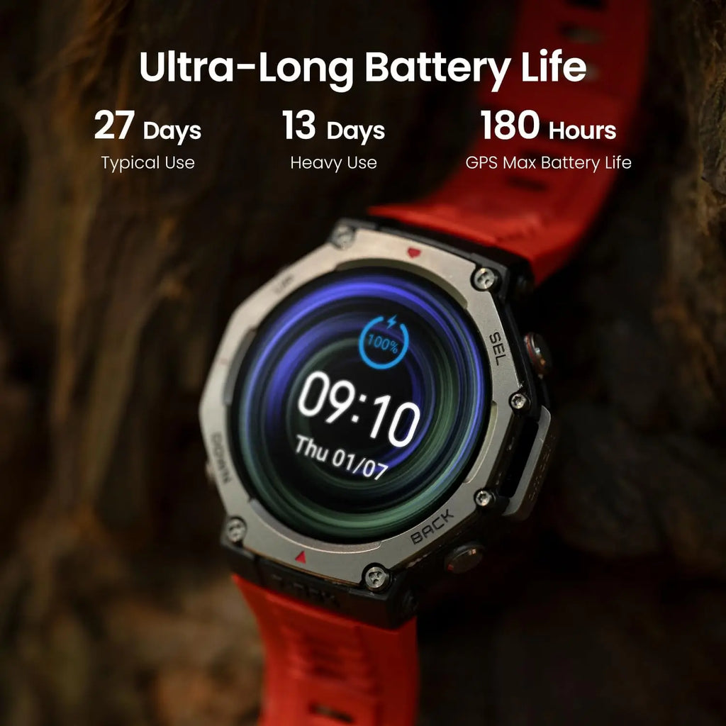 Amazfit T-rex 3 48mm smart watch, 1.5-inch display, 10atm waterproof and GPS, 170 fitness/sport modes, Voice Control