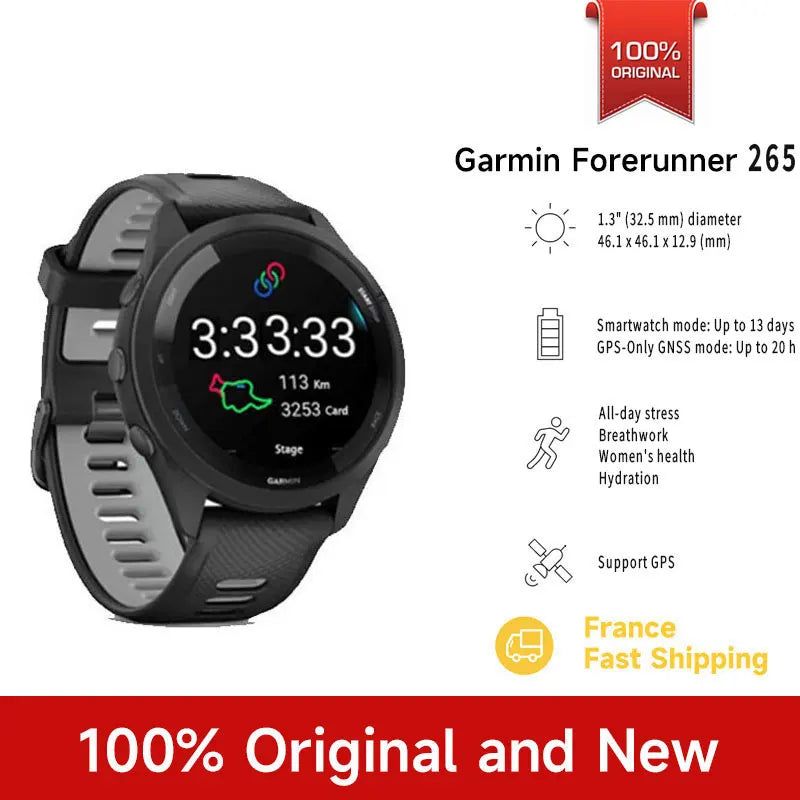 Garmin Forerunner 265 garmin Sports Watch Outdoor GPS Running Fitness Marathon Swimming Chinese Heart Rate Blood Oxygen smartwatch