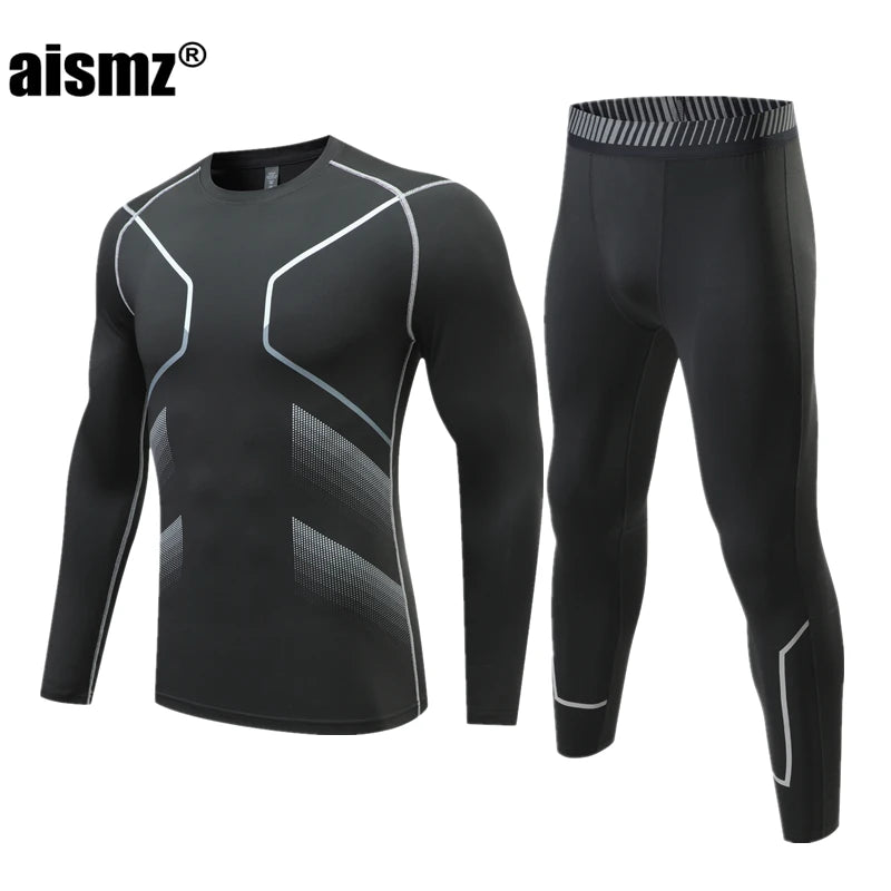 Aismz Winter Thermal Underwear Men & Boy MMA Tactics Fitness Leggings Compression Sportswear First layer Long Johns Man Clothing