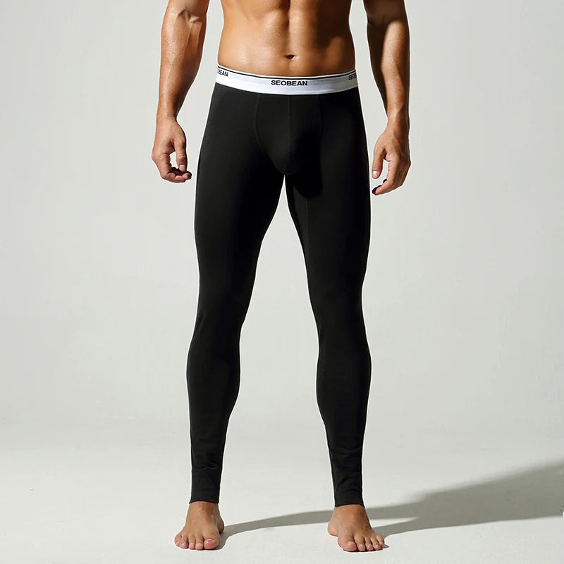 Sleepwear Mens Warm Pants Pajamas Fall Winter Sports Fitness Elastic Slim Bottoms Men Long Underwear Sexy Skinny Nightwear
