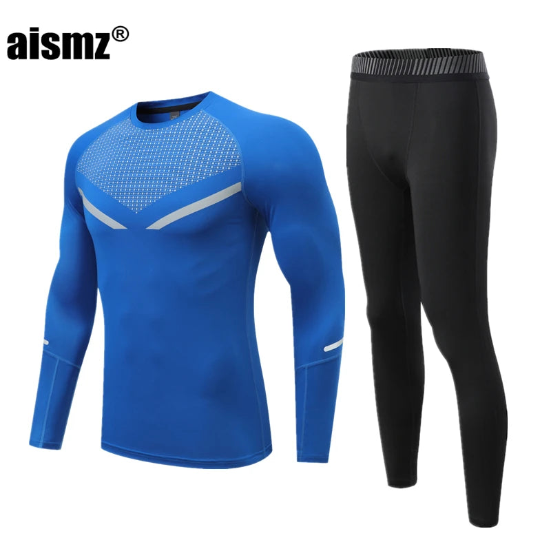 Aismz Winter Thermal Underwear Men & Boy MMA Tactics Fitness Leggings Compression Sportswear First layer Long Johns Man Clothing