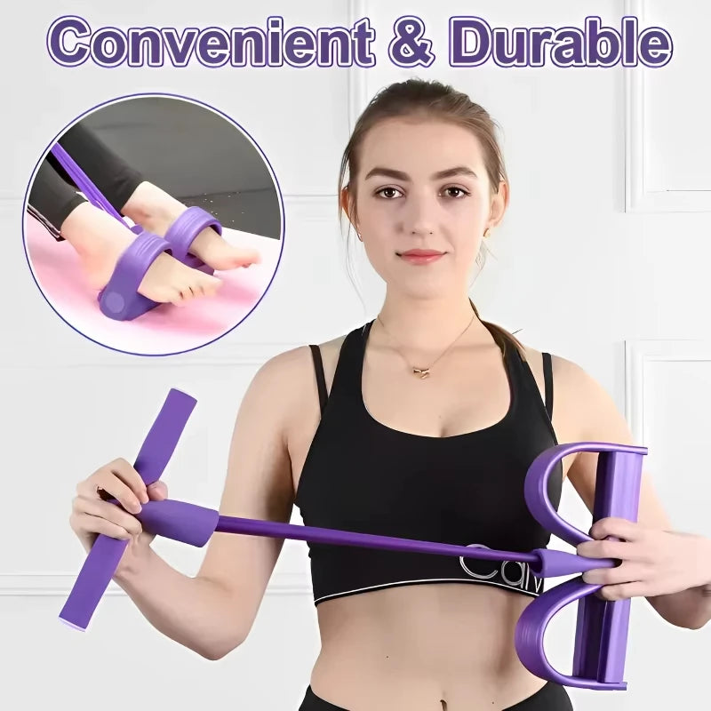 Premium Six-tube Pedal Tensioner Multi-functional Indoor Yoga Abdominal Strengthen Elastic Band Fitness Equipment Tension Rope