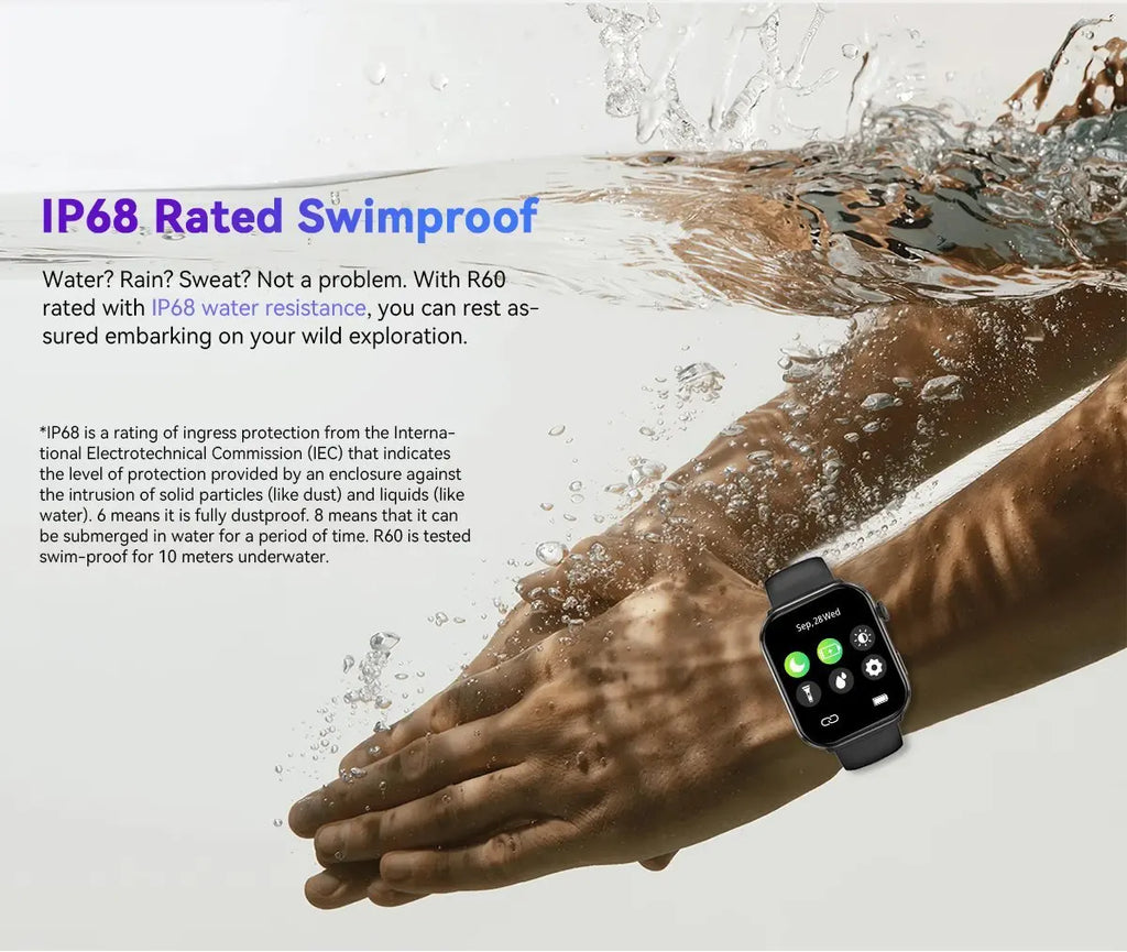Blackview Smartwatch R60 Watch 1.96'' AMOLED Display 800mAh Bluetooth Phone Calls Health and Fitness Tracking