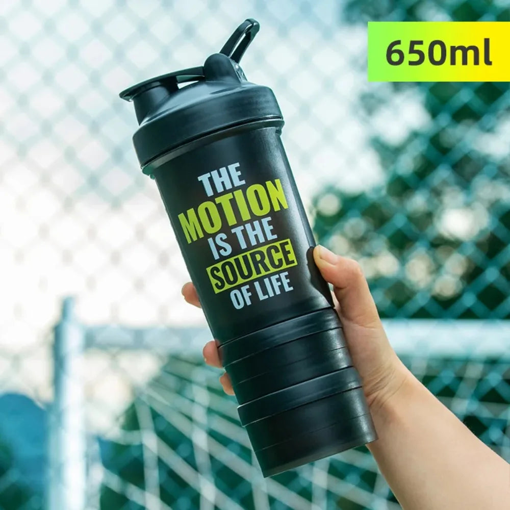 Portable Shaker Bottle with Measurement Markings for Protein Meal Replacement