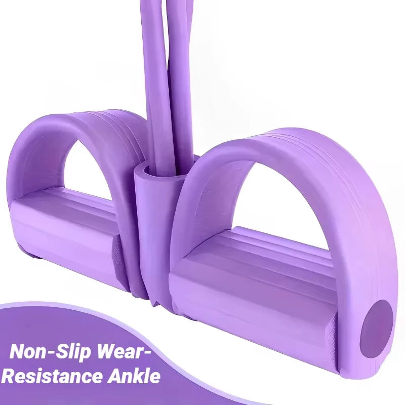 Premium Six-tube Pedal Tensioner Multi-functional Indoor Yoga Abdominal Strengthen Elastic Band Fitness Equipment Tension Rope