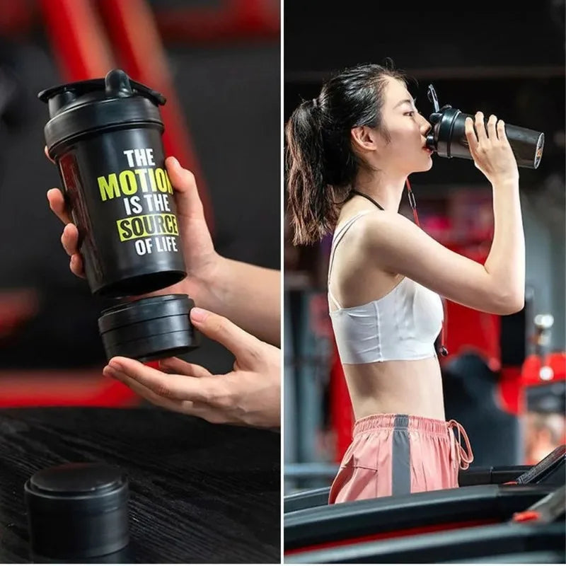 Portable Shaker Bottle with Measurement Markings for Protein Meal Replacement