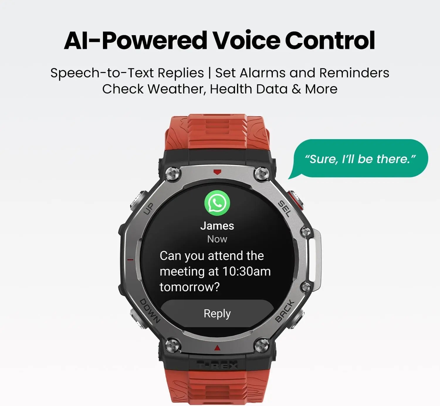 Amazfit T-rex 3 48mm smart watch, 1.5-inch display, 10atm waterproof and GPS, 170 fitness/sport modes, Voice Control