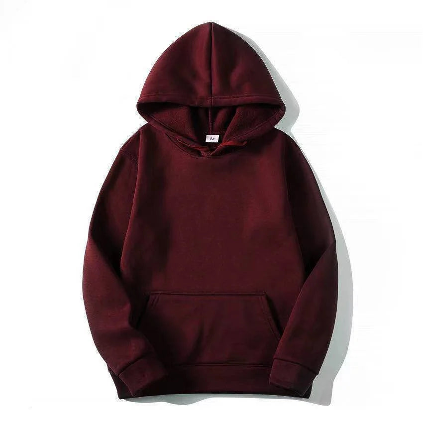 Men's and Women's Solid Color Pocket Hoodies Sports Fitness Sweatshirts Fashionable Casual Pullovers Multi Color