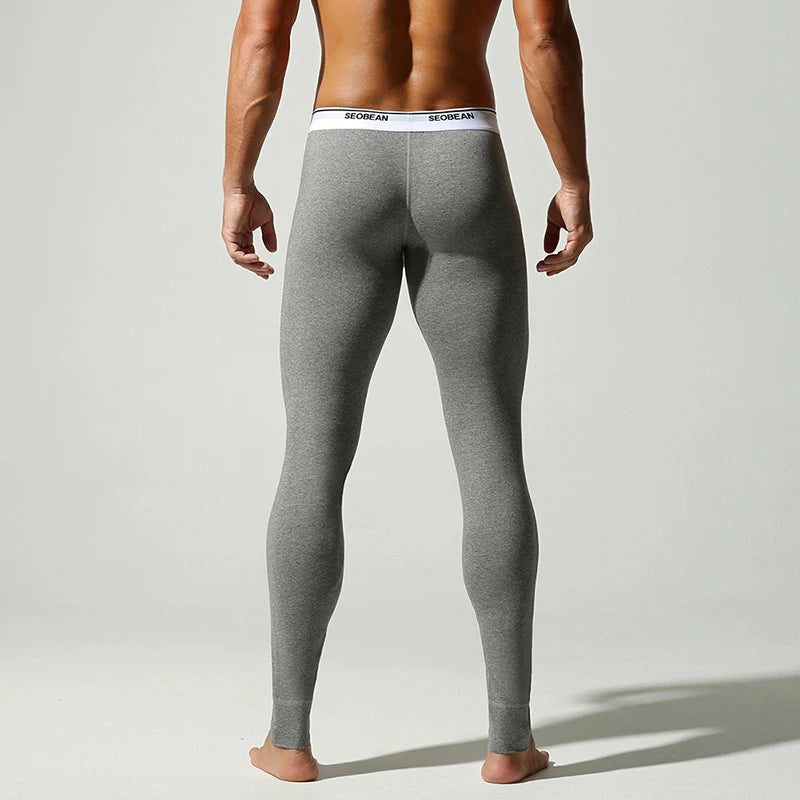 Sleepwear Mens Warm Pants Pajamas Fall Winter Sports Fitness Elastic Slim Bottoms Men Long Underwear Sexy Skinny Nightwear