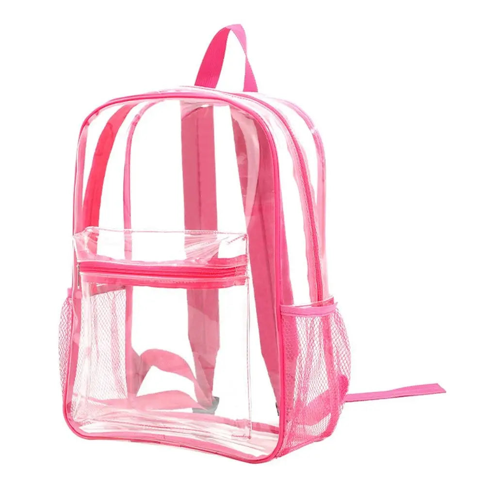 PVC Fashion Transparent Backpack Large Capacity Fitness Waterproof Shoulders Bag Casual Storage Visible Backpack Outdoor Sports