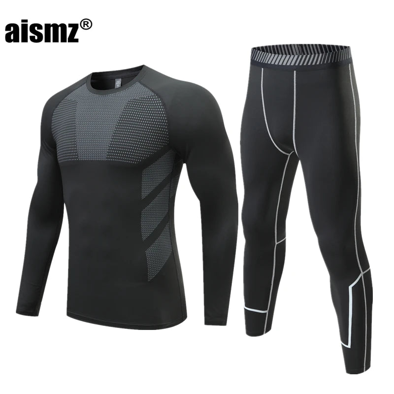 Aismz Winter Thermal Underwear Men & Boy MMA Tactics Fitness Leggings Compression Sportswear First layer Long Johns Man Clothing